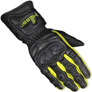 HUSAR ZR RACE fluo SKÓRZANE RĘKAWICE MOTOCYKLOWE