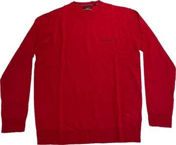 Sweter marki PIERRE CARDIN czerwony wyprzedaz okazja cenowa M T11