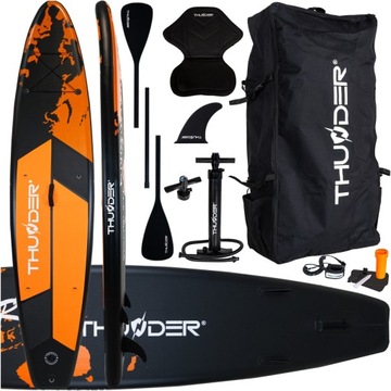 OGROMNA 365CM deska SUP dmuchana WYTRZYMAŁA siedzisko ZESTAW Thunder