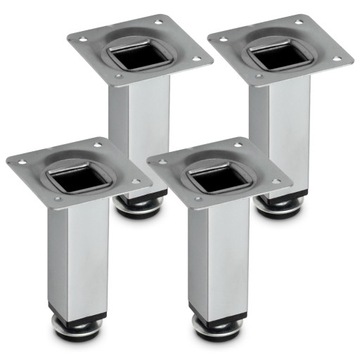 4x NOGA NÓŻKA MEBLOWA SZARA NÓŻKA POD SZAFKĘ Z REGULACJĄ H10CM TANIEJ 30%
