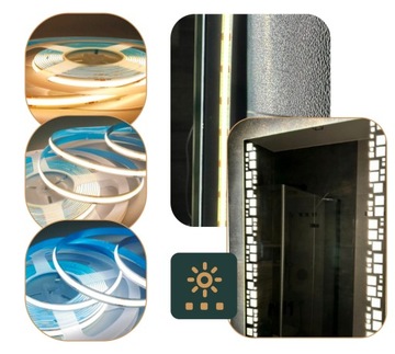 ЗЕРКАЛО СВЕТОДИОДНОЕ 60x80 см ОРХИДЕЯ С ВЕРТИКАЛЬНОЙ СВЕТОДИОДНОЙ ПОДСВЕТКОЙ