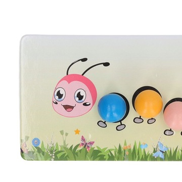 Зажим-гусеница, бусины, игрушка, деревянный червяк