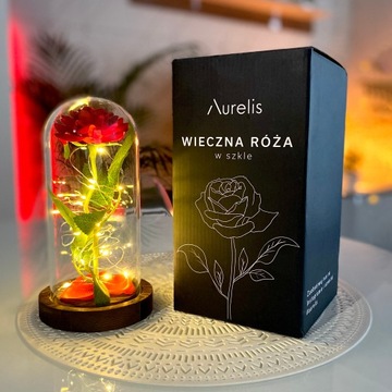 Aurelis Eternal Rose в стекле ПОДАРОЧНЫЙ КРАСНЫЙ светодиод | ПОДАРОК ​​НА ДЕНЬ ВАЛЕНТИНА