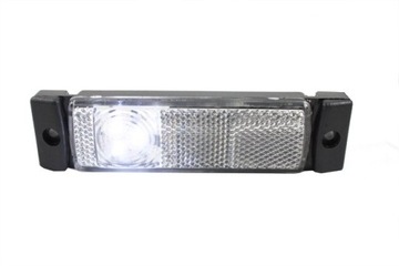 LAMPA OBRYSOWA 3xLED z odblaskiem 12/24V BIAŁA