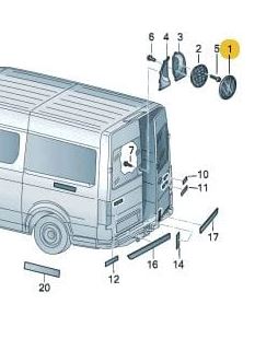 ZNAKY LOGO ZNAK VW ZADNÍ DVEŘE CRAFTER 2017-