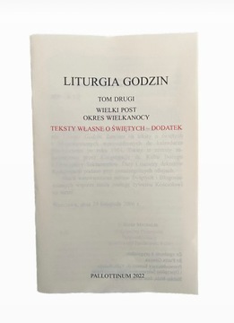 Dodatek do Liturgii Godzin teksty o świętych t 2