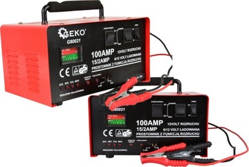 GEKO PROSTOWNIK AKUMULATOROWY Z ROZRUCHEM 100A 6V/12V ŁADOWARKA G80021