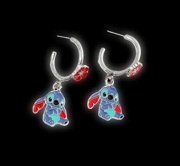 Детские серьги Stitch Disney Lilo & Stitch, подвесные круглые серьги-пусеты
