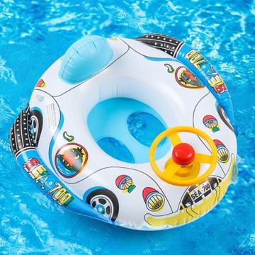 KOŁO DMUCHANE AUTKO AUTO Z SIEDZISKIEM KIEROWNICĄ I KLAKSONEM SAMOCHÓD