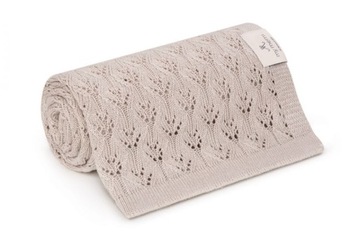 AŻUROWY KOCYK BAMBUSOWY 80X100 LIGHT BEIGE MY MEMI