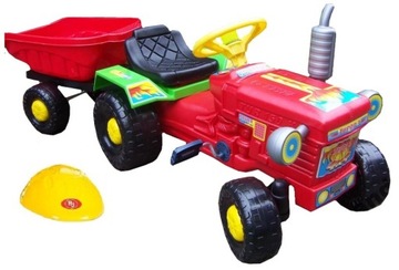 TRAKTORKI NA PEDAŁY Z PRZYCZEPĄ- POLSKA PRODUKCJA + KASK