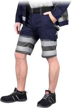 Krótkie spodenki robocze męskie odblaskowe r. XL