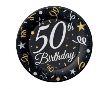 Тарілочки паперові B&C 50 BIRTHDAY день народження 6 шт.