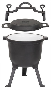 Охотничий казан 2в1 Кастрюля эмалированная с крышкой для гриля 11л MK206 БЕСПЛАТНО