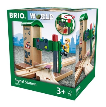 BRIO STACJA ZWROTNICA Z SYGNALIZACJĄ + FIGURKA