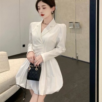 Notched Design Dresses Women Elegant Solid Tender