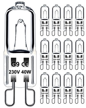 ŻARÓWKA ŻARNIK HALOGEN HALOGENOWA G9 40W 230V 12 szt.
