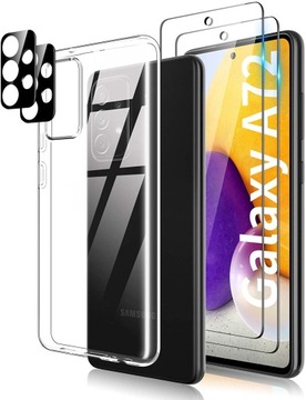 ETUI CLEAR + 2 SZKŁA PRZÓD + 2 TYŁ SAMSUNG A72