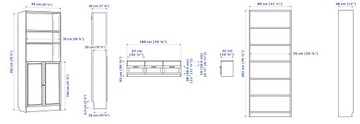 Ikea Billy / Brimne TV Cabinet, White, 340x41x202 см.