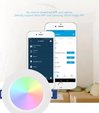 Умный светодиодный потолочный светильник Tuya Zigbee 3.0 мощностью 12 Вт, галогенный RGBCW для смартфона