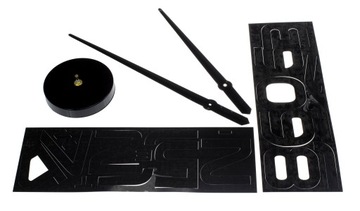 ZEGAR ŚCIENNY DIY DUŻY CICHY NAKLEJANY NA ŚCIANĘ 3D CZARNY LUSTRZANY 65-120