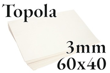 10x Sklejka Topolowa - Topola - 3mm – 60x40 cm - Onlywood