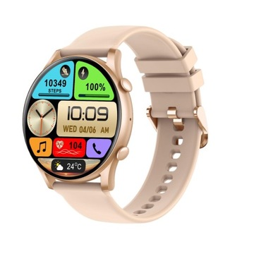 SMARTWATCH ZEGAREK DAMSKI NTN L5GOLD ROZMOWY CIŚNIENIE PULS SPORT AMOLED