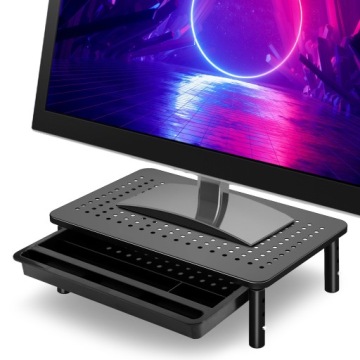 Kovová Podložka Pod Notebook A Monitor S Zásuvkou, Nastavitelná, Herní