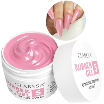 Żel budujący Claresa Rubber Gel 5 gęsty żel do budowania paznokci 45g