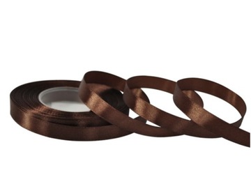 Taśma wstążka satynowa 32 m 1,2 cm brązowa