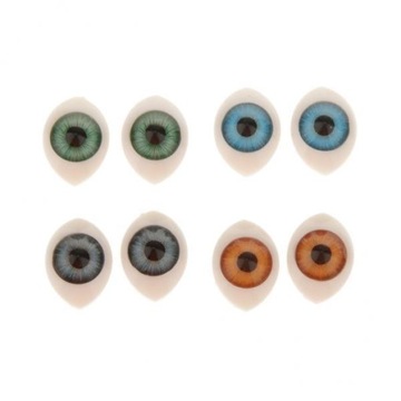 opakowanie 4 kolorowe owalne, puste plastikowe oczy dla lalek maska DIY 8mm 8 szt