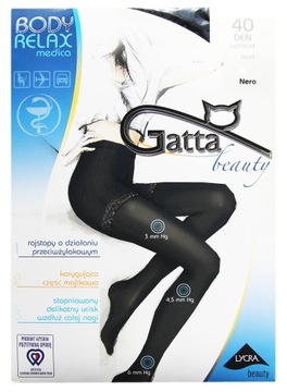 Rajstopy Gładkie Gatta Body Relax 40den r.4-L Nero/Czarny