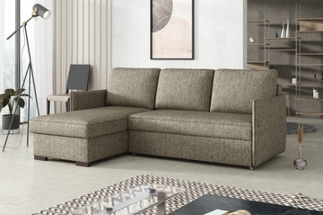 narożnik SCANDI kanapa rozkładana na wózku sofa do salonu z poduszkami