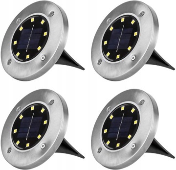 Lampki Solarne do Ogrodu Ogrodowe LED do Wbicia Ciepłe Światło 4 szt. 13cm