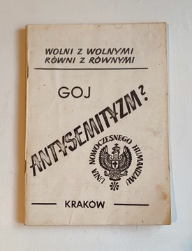 Wolni z wolnymi Równi z równymi ANTYSEMITYZM Goj