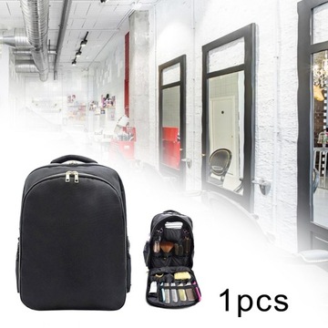 Парикмахерская сумка для хранения. Рюкзак с органайзером для косметики. Черная парикмахерская сумка.