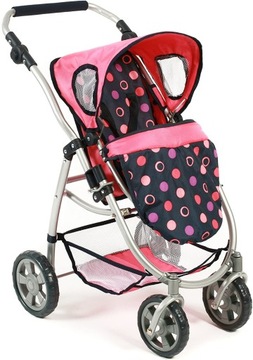 Коляска для куклы, коляска + гондола, поворотные колеса.