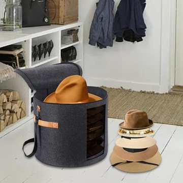 Шляпный органайзер из фетрового контейнера, размеры 50х43 см.