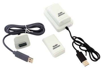 ZESTAW XBOX 360 ŁADOWARKA KABEL USB 2 AKUMULATORY