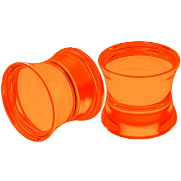 TRANSPARENTNY oranż PLUG nierozkręcany AKRYL 8 mm