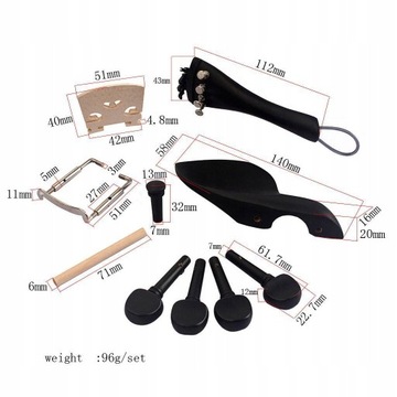 4/4 Скрипка из черного дерева с упором для подбородка