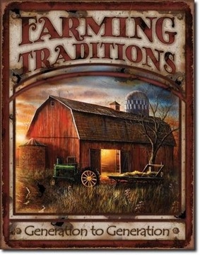 Metalowy plakat USA Tradycyjna farma od pokoleń