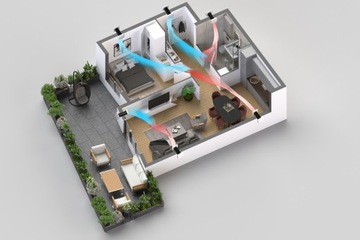 Rekuperator ścienny BSK ZEPHYR 100 pilot 30m3/h czujnik wilgotności WiFi