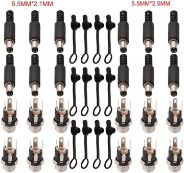 ZESTAW WTYKÓW DC 5,5 X 2,1 mm 5,5 x 2,5 mm 12 szt