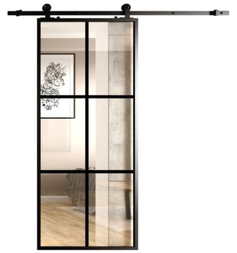 Drzwi Szklane Przesuwne System Loft 100 Szyba 6 Pól