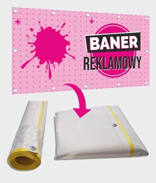 BANER REKLAMOWY 1x3m BANERY REKLAMOWE PROJEKT 510g MOCNY BANNER BILBOARD