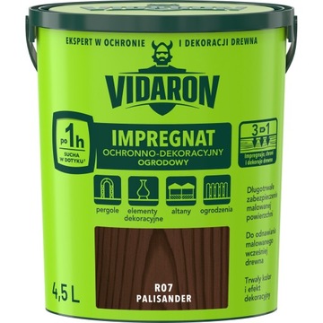 VIDARON Impregnat Ochronno Dekoracyjny Ogrodowy R07 palisander 4,5L