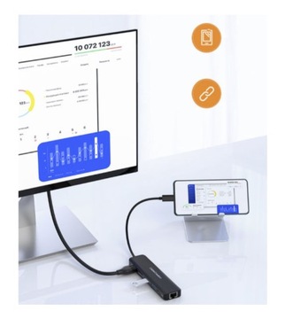 Адаптер CableCreation USB-C HDMI 4K 60 Гц USB 3.0 RJ45 MacBook M1 M2 M3