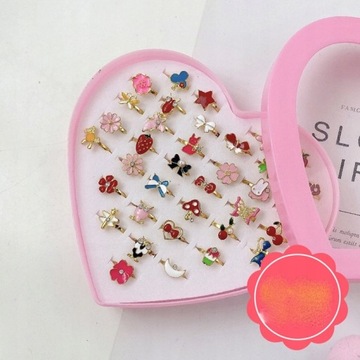 КОЛЬЦА для девочек Комплект УКРАШЕНИЙ 36 шт.