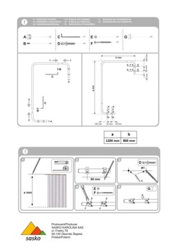 УГЛОВАЯ ДУШЕВАЯ ШТОРКА ДУШЕВОЙ ПОДДОН 80X120